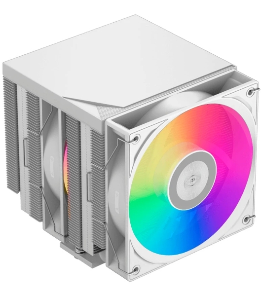 Кулер для процессора PCCooler RT720 TC ARGB WH (270W, 4-pin PWM, 157.5mm, Al/Cu, 7x6mm, ARGB, 2x120mm, 73.32CFM, 34.9dBA, 2200RPM, S: 1851/1700/1200/115X, AM5/AM4, white)