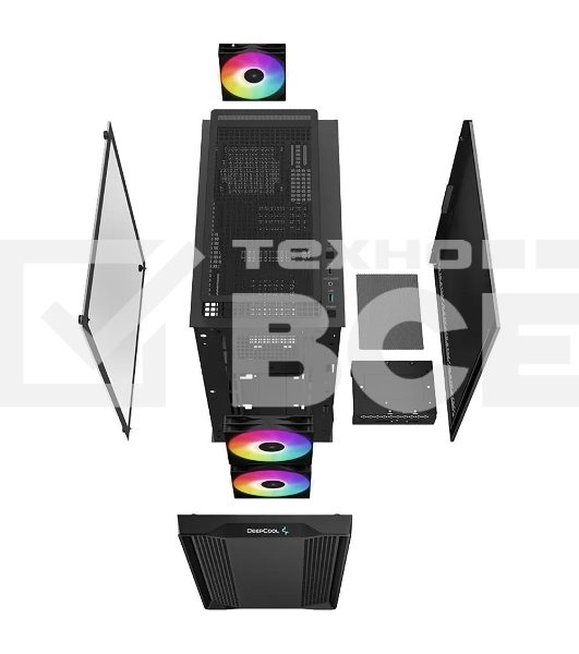 Компьютерный корпус DeepCool CC360 ARGB (R-CC360-BKAPM3-G-1) (mATX, без БП, 2xUSB, с окном)