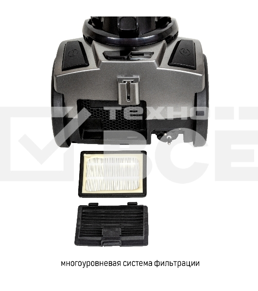 Пылесос JVC JH-VC311 серый/черный, 320/1800 Вт, уборка сухая, пылесборник контейнер, 2 л