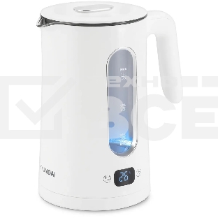 Чайник электрический Hyundai HYK-G5510 1.5л. 2200Вт белый/прозрачный корпус: стекло