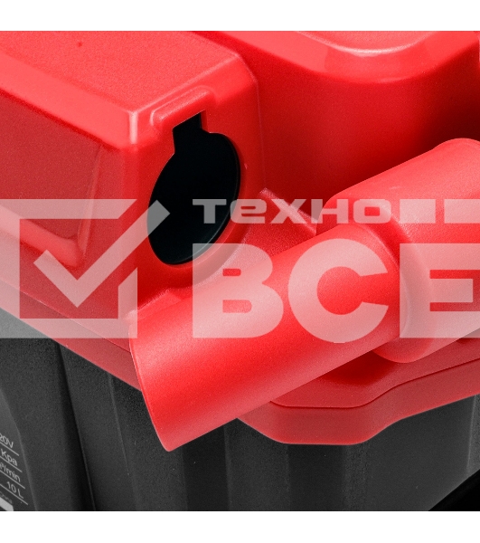 Строительный пылесос P.I.T. PVC20H-10A SOLO красный, питание от аккумулятора, 200 Вт, уборка сухая/влажная/выдув, пылесборник 10 л