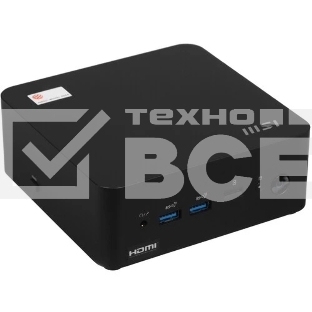 Компьютер MSI Cubi NUC 1M-096XRU, Intel Core 5 120U/8GB/512GB/IrisXE/WF6E/BT5.3/120W/AirCooling/DOS, черный