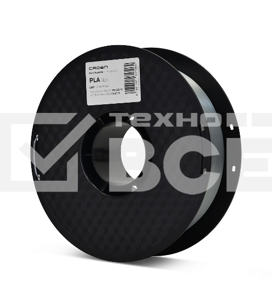 Филамент Crown Micro CM-FILPLAS005S PLA Silk 1.75 1кг серебряный