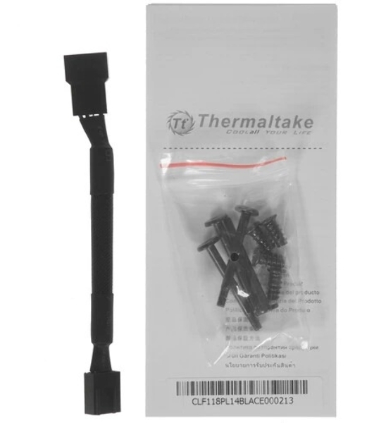 Вентилятор для корпуса Thermaltake TOUGHFAN 14 черный, 140 мм, 2000 об/мин, 33.2 дБ, 4 pin