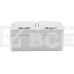 Блок из 2 розеток горизонтальный KRANZ Mini OG открытой установки с заземлением, IP54 белый, фото3
