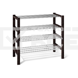Полка для обуви SHEFFILTON Альберо SHT-SR9-4 дерево/металл венге/алюм.металлик 163348