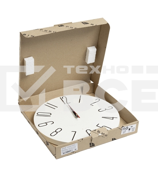 Настенные часы РУБИН 3010-001 белый/черный