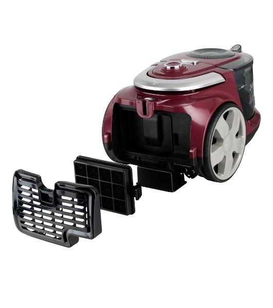 Пылесос GINZZU VS444 красный/серый, 420/2400 Вт, уборка сухая, пылесборник контейнер 4 л