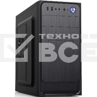 Компьютерный корпус с блоком питания Foxline 450Вт. Сase Forza mATX, 450W, 2xUSB 2.0, Black, w/o FAN, 12 см fan PSU, power cord