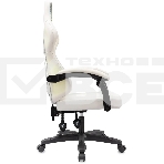 Кресло игровое Knight Wolf RGb белый эко.кожа/сетка, крестов. пластик, фото10