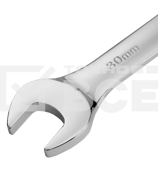 Ключ комбинированный Denzel, с трещеткой, 30 мм