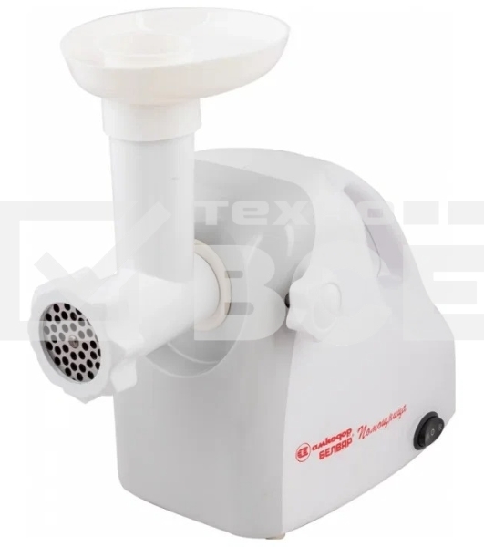 Мясорубка электрическая Белвар КЭМ-П2У-305-04 белый, 1800 Вт, 0.4 кг/мин, реверс, защита от перегрузки, насадки - 9