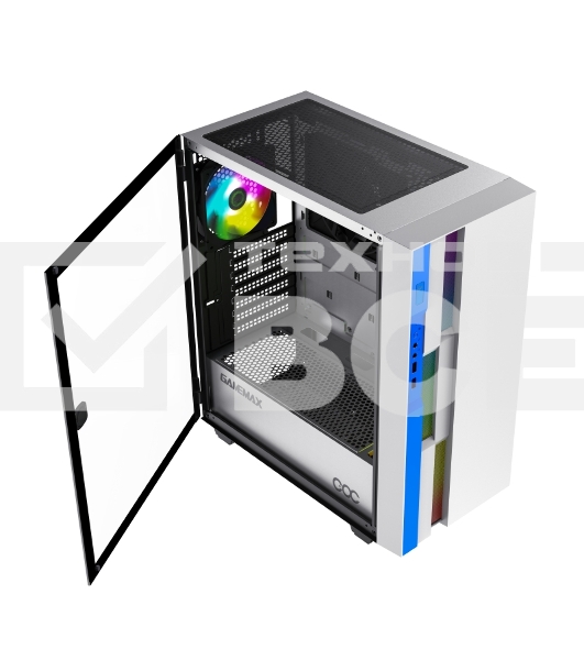 Компьютерный корпус GameMax Brufen C3 WB без БП, MidiT, ATX, Бело-гол, Зак. стекл., USB 3.0, 1*120; 1*140мм вент.