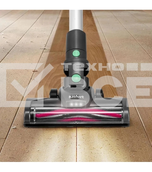Пылесос вертикальный Kitfort КТ-5168-2 зеленый/черный, питание от аккумулятора, 75 Вт, уборка сухая, пылесборник 0.5 л, работа от АКБ max 32 мин.