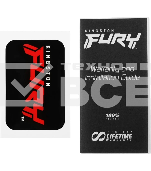 Оперативная память Kingston Fury Beast, DDR4, 64GB (4x16GB), 3600MHz, CL18, радиатор, чёрный