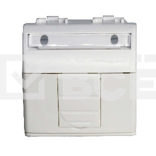 Розетка компьютерная DKC Brava 76655B R J 45 кат. 5e, белая, 2 мод