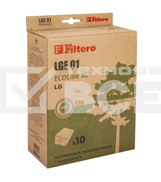 Комплект бумажных пылесборников Filtero LGE01 (10+фильтр) ECOLine XL (R)