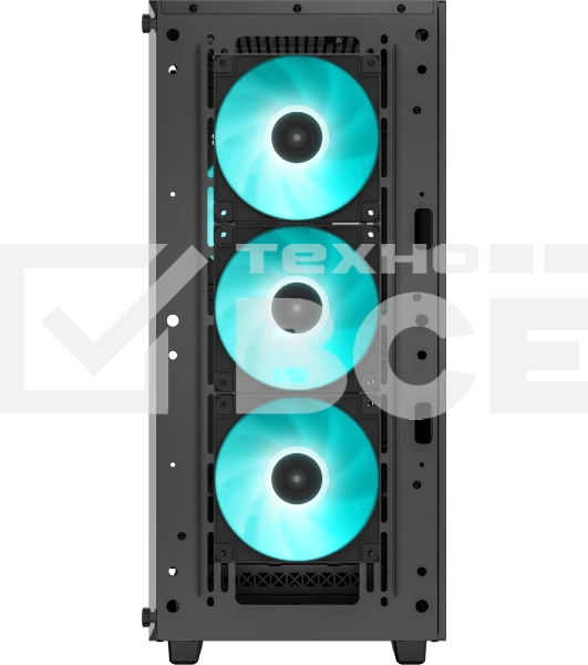 Компьютерный корпус Deepcool CC560 ARGb V2 без БП, боковое окно (закаленное стекло), 3x120мм ARGb LED вентилятор спереди и 1x120мм ARGb LED вентилятор сзади, черный, ATX