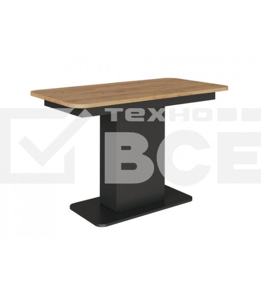 Стол обеденный раскладной МЕБЕЛЬ-КОМПЛЕКС СО-3 Антрацит/Дуб Золотой Крафт