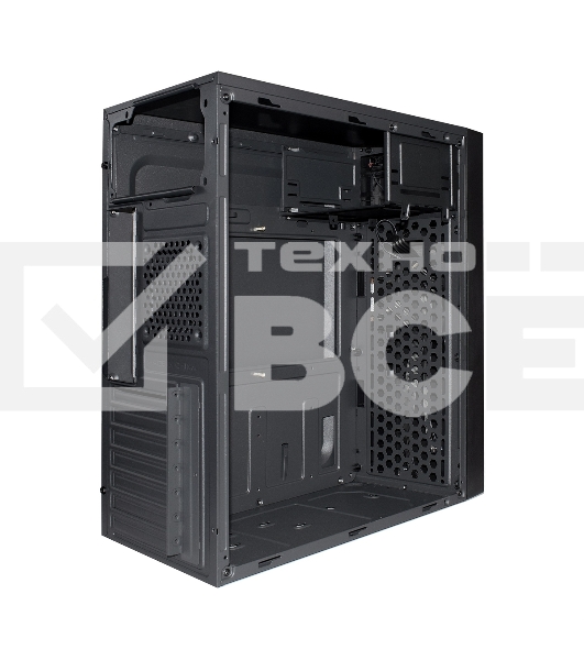Компьютерный корпус Miditower ExeGate AA-440-UNS400 (ATX, БП UNS400 с вент. 12см, 2*USB, аудио, черный)