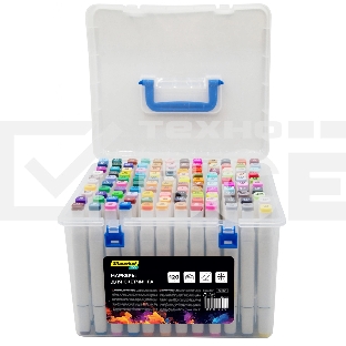 Набор маркеров для скетчинга Silwerhof Idea, двойной пишущий наконечник, 1-7мм, 120 цветов (120шт.) пластиковая коробка