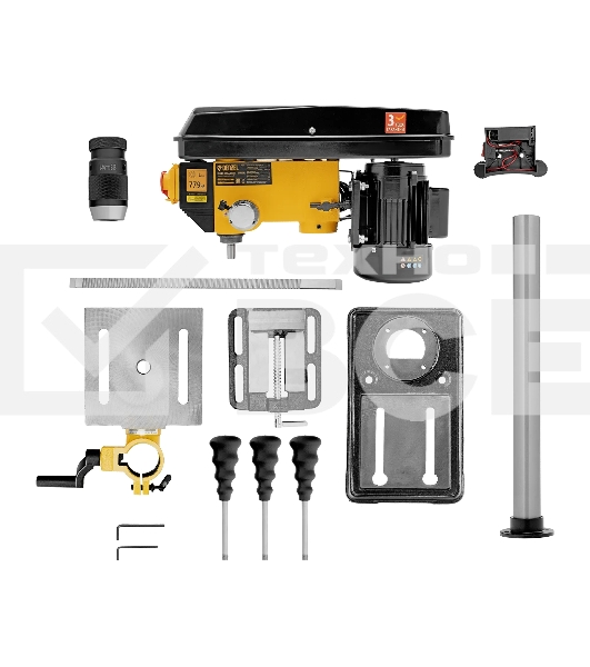 Станок сверлильный Denzel DDM-550L, 550 Вт, 16 мм, 12 ск., лазер, настольный