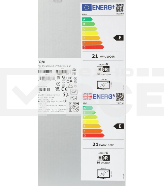 Монитор 27' ASUS TUF Gaming VG27VQM VA 1920x1080, 240 Гц, 1 мс, 16:9, 350 кд/м2, 2xHDMI, 1xDP, 1x3.5 мм, USB Type-B, черный