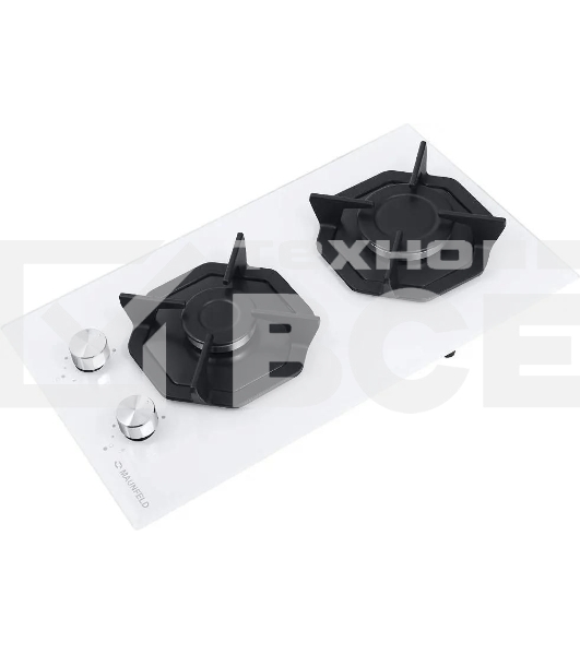 Газовая варочная панель Maunfeld EGHG.32.2CW/G, 2 конфорки, закаленное стекло, белый