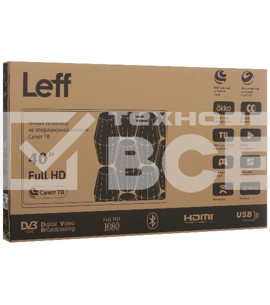 Телевизор LEFF 40' 40F690T черный DLED FHD 60Hz Салют