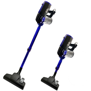 Пылесос вертикальный Ginzzu VS118 черный/синий, питание от сети, 220 Вт, уборка сухая, пылесборник 0,9 л