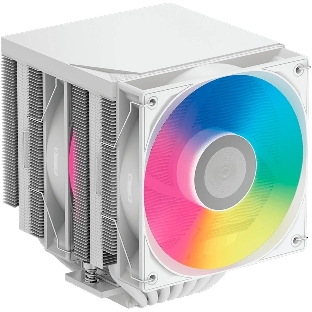 Кулер для процессора PCCooler RT720 TC ARGB WH (270W, 4-pin PWM, 157.5mm, Al/Cu, 7x6mm, ARGB, 2x120mm, 73.32CFM, 34.9dBA, 2200RPM, S: 1851/1700/1200/115X, AM5/AM4, white)