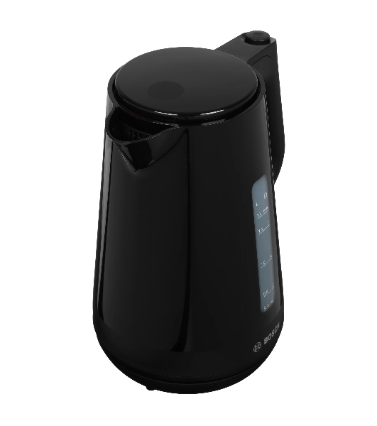 Электрочайник Bosch TWK1M123 черный, 1.7 л, 2400 Вт, скрытый нагревательный элемент