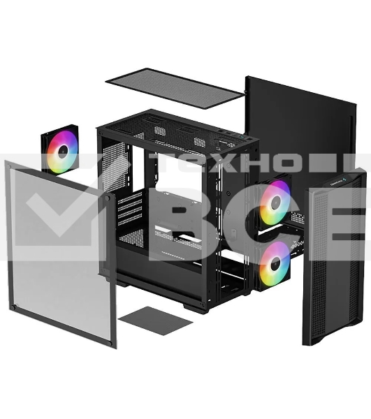 Компьютерный корпус DeepCool CC360 ARGB (R-CC360-BKAPM3-G-1) (mATX, без БП, 2xUSB, с окном)