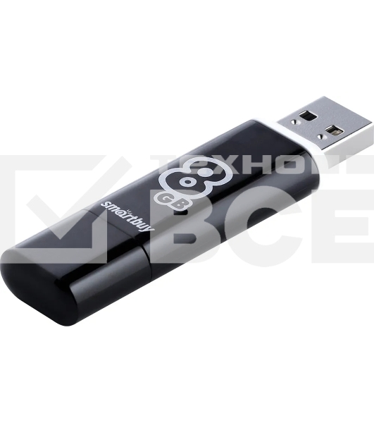 Флеш диск Smartbuy USB Drive 8Gb Glossy series Black SB8GBGS-K