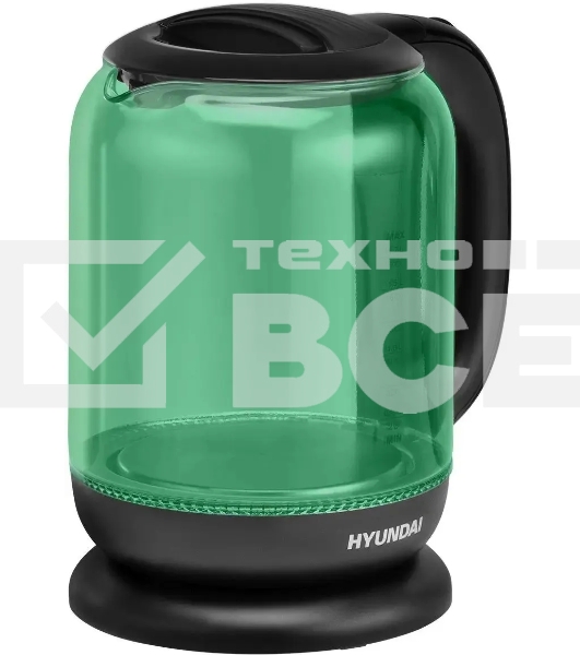 Чайник электрический Hyundai HYK-G2807 1.8л. 2200Вт бирюзовый/черный (корпус: стекло)