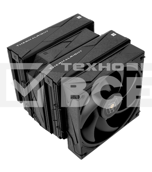 Кулер для процессора Thermalright Royal Pretor 130 черный (4-pin PWM, 158mm, Ni/Cu, 6x6mm, 1x120+1x130mm, 80.45CFM/81.88CFM, 29.4dBA/28.3dBA, 2150PM/1750RPM, S: 1200, 1700, 1851, 2011, 2066, 115X, AM4, AM5, black)