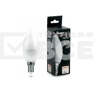 Лампа светодиодная FERON PRO LB-1309 (38060) 9 вт Е14 белый матовая свеча