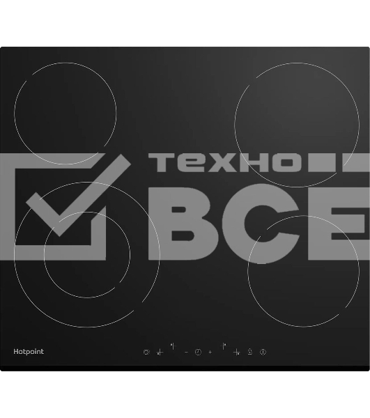 Электрическая варочная панель Hotpoint HR 6T2 B, Hi-Light, независимая, черный