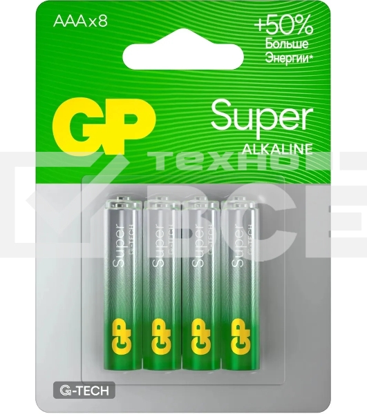 Батарея GP Super Alkaline 24AA21-2CRSBC8 AAA (8шт) блистер