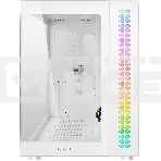Компьютерный корпус Ginzzu V580 RGb подсветка, закаленное стекло 1хUSB 3.0,1хUSB 2.0, AU белый ATX, фото 1