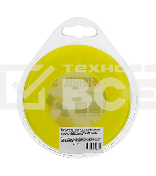 Леска для триммера Denzel квадрат 2 мм х 15 м, блистер FLEX CORD