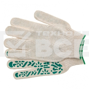 Перчатки трикотажные Palisad ПВХ-покрытие 'Летний сад', 10 класс
