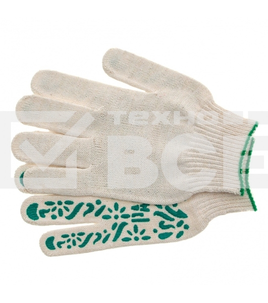 Перчатки трикотажные Palisad ПВХ-покрытие 'Летний сад', 10 класс