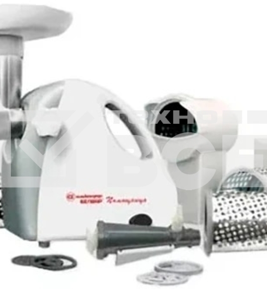 Мясорубка электрическая Белвар КЭМ-П2У-305-04 белый, 1800 Вт, 0.4 кг/мин, реверс, защита от перегрузки, насадки - 9