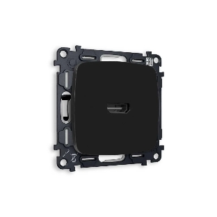 Комплект механизма розетки HDMI 2.0 OMEGA Черный матовый 40V/500mA 2.0GHz 5-18Gbit/s QUANT (OP8140, VM222) MO814010