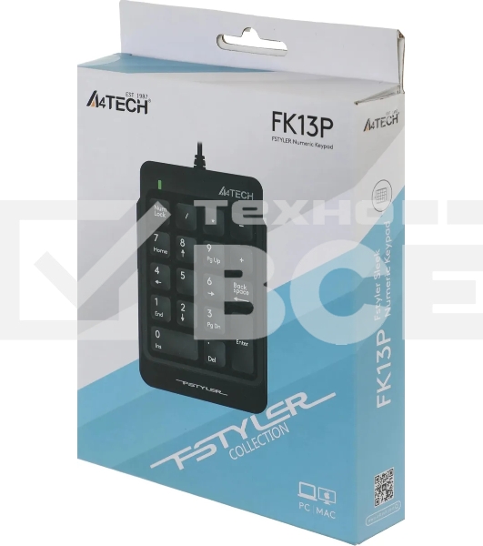 Числовой блок A4Tech Fstyler FK13P проводной, USB, черный