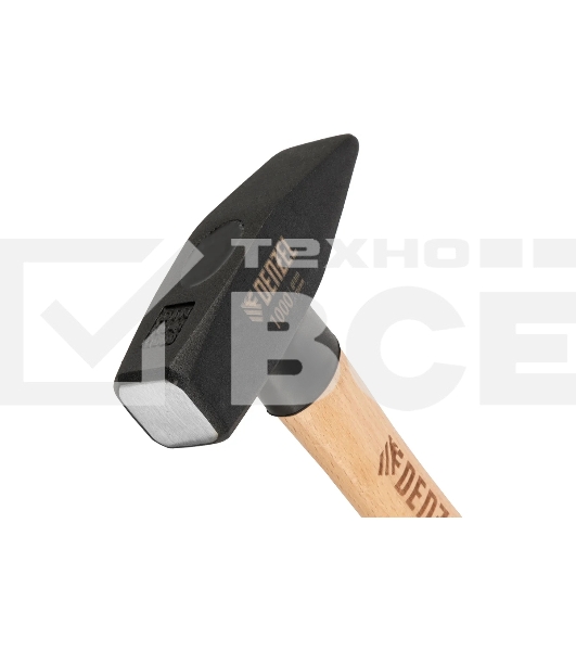 Молоток слесарный Denzel 1000 г, кованый квадратный боек, буковая рукоятка