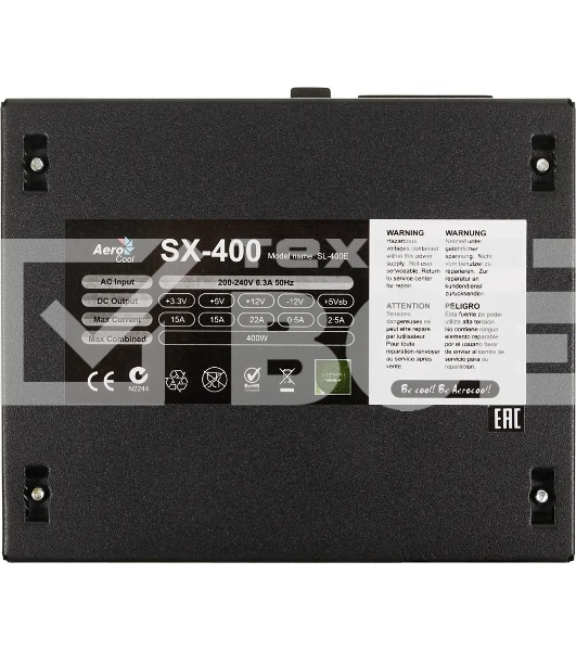 Блок питания Aerocool/Formula SX-400, 400W, 400Вт, 80мм, черный