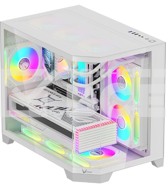 Компьютерный корпус AeroCool / Formula Crystal Z6M Floe белый без БП mATX 4x120мм 2xUSB 3.0 audio bott PSU