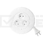 Удлинитель 3 гнезда 3 метра 10А/2,2 кВт, без заземления, круглый, белый (SBE-10-3-03-W)/40, фото4